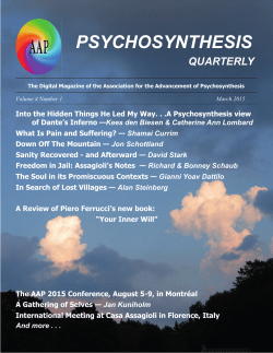 A Psychosynthesis View of Dante`s Inferno