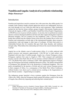 Namibia and Angola: Analysis of a symbiotic relationship