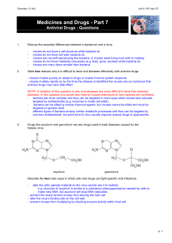 MedicinesDrugs7 Antivirals ANSWERS