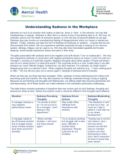 Understanding Sadness in the Workplace