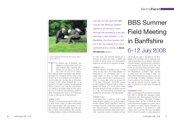 BBS Summer Field Meeting in Banffshire