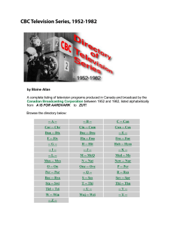 by Blaine Allan A complete listing of television programs produced