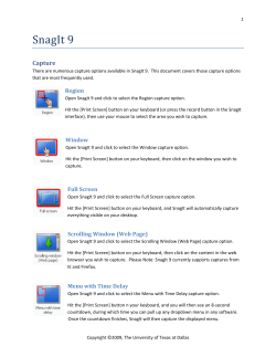 SnagIt 9 - The University of Texas at Dallas