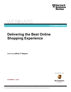 Delivering the best online Shopping experience