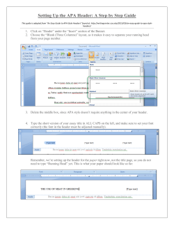 Setting Up the APA Header: A Step by Step Guide