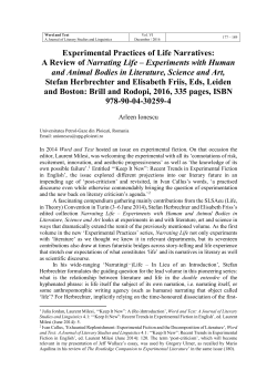 Experimental Practices of Life Narratives: A Review