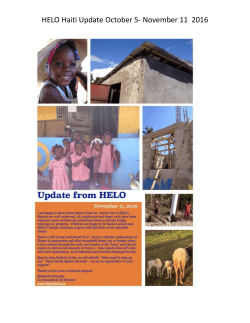 HELO Haiti`s Request for help with Damages caused from Hurricane