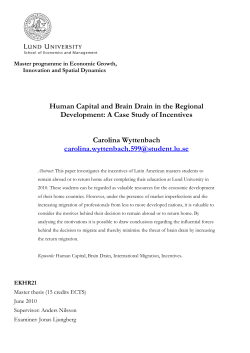 Human Capital and Brain Drain in the Regional Development: A