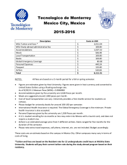 Tecnologico de Monterrey Mexico City, Mexico 2015-2016