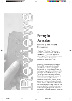 Poverty in Jerusalem - The Institute for Palestine Studies