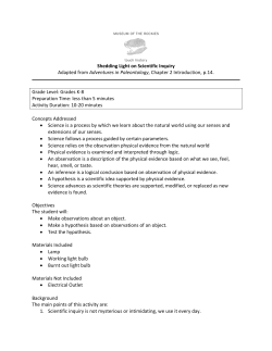 Shedding Light on Scientific Inquiry Activity