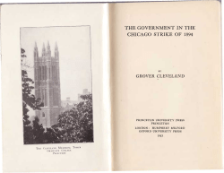 The Government in the Chicago Strike of 1894, by Grover Cleveland