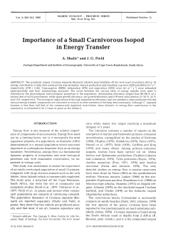 Importance of a Small Carnivorous Isopod in Energy Transfer