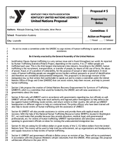 United Nations Proposal - Kentucky YMCA Youth Association