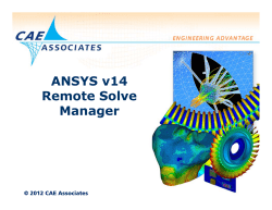 ANSYS v14 R t S l Remote Solve Manager