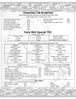 Full Menu - Gramma`s Corner Restaurant