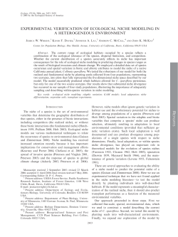 experimental verification of ecological niche modeling in a