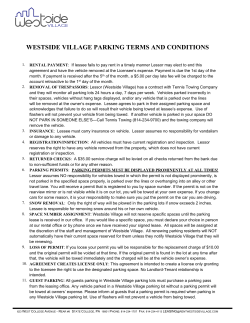 Parking Terms and Conditions - Westside Village Apartments