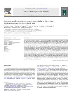 Upstream satellite remote sensing for river discharge forecasting