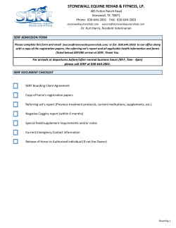 Boarding Form - Stonewall Equine Rehab and Fitness