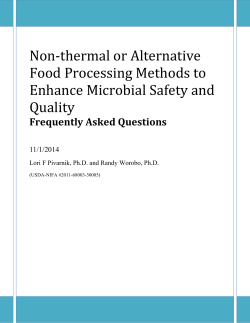 Non-thermal or Alternative Food Processing
