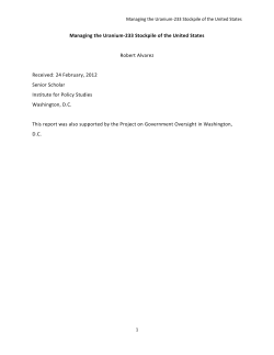 Managing the Uranium-233 Stockpile of the United States Robert