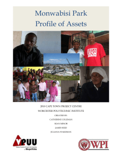 Monwabisi Park Profile of Assets - Worcester Polytechnic Institute