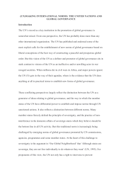 (UN)Making International Norms: The United Nations and Global