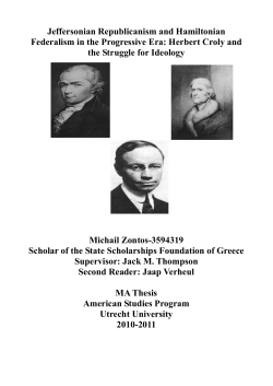 Jeffersonian Republicanism and Hamiltonian Federalism in the