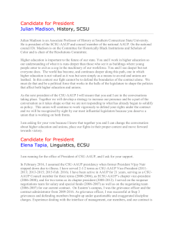 Candidate for President Julian Madison, History, SCSU Candidate