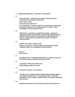 Separate Spheres?: Women`s Education