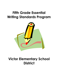 Fifth Grade Essential Writing Standards Program Victor Elementary