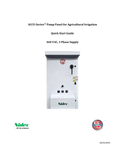 ACCU-Series&trade; Pump Panel for Agricultural Irrigation