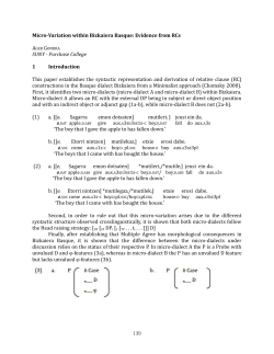 Micro-Variation within Bizkaiera Basque: Evidence from RCs SUNY