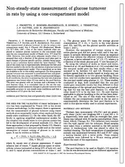 Non-steady-state measurement of glucose turnover in