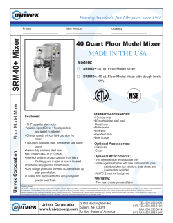 SRM40+ Mixer - Univex Corporation