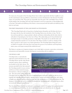 The Onondaga Nation and Environmental Stewardship