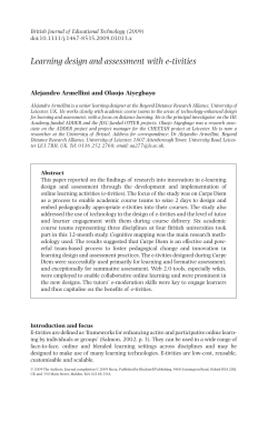 Learning design and assessment with e-tivities