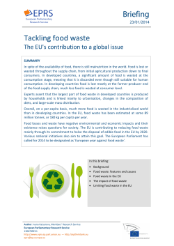 Tackling food waste: the EU`s contribution to a global issue