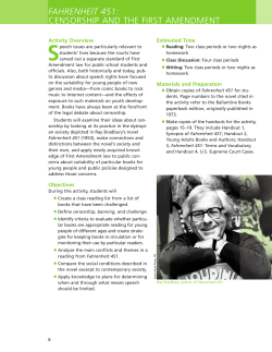 fahrenheit 451: censorship and the first amendment