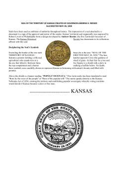 SEAL OF THE TERRITORY OF KANSAS 1854 Andrew Reeder