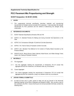 PCC Pavement Mix Proportioning and Strength
