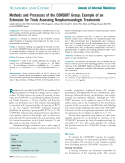 CONSORT Extension for Non-Pharmacologic Treatments