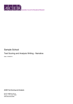 Sample report (Narrative) - Australian Council for Educational