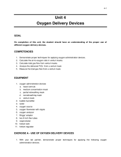 Unit 4 Oxygen Delivery Devices