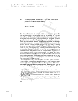 From Popular Sovereignty to Civil Society in Post