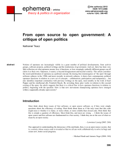 From open source to open government: A critique of open politics