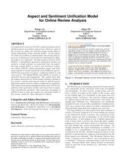 Aspect and Sentiment Unification Model for Online Review Analysis