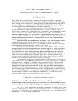Bioethical Issues in Protestant Continental Europe