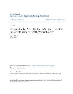 Counsel for the Poor: The Death Sentence Not for the Worst Crime